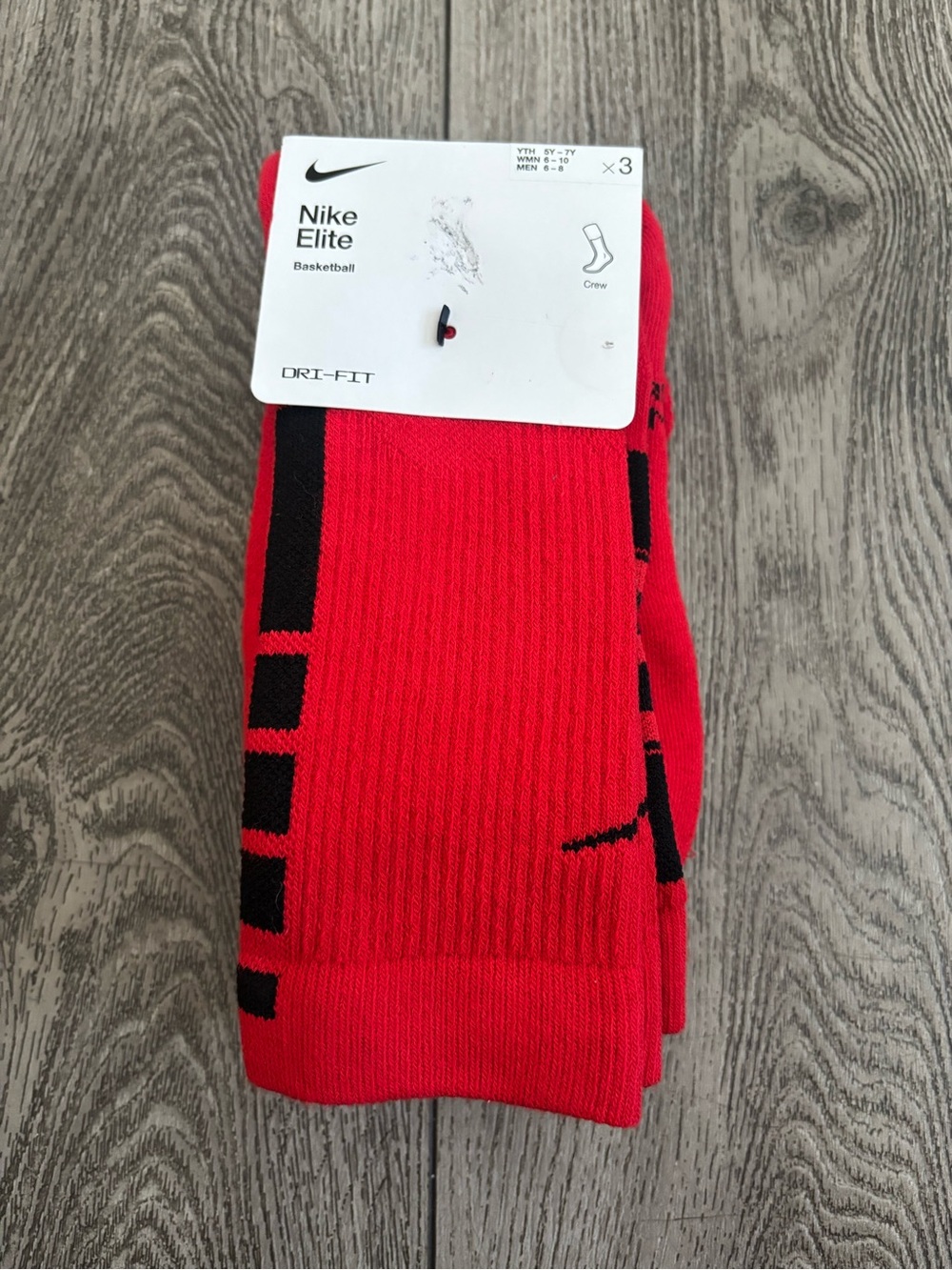 Nike Red and Black Elite Crew Socks - Dri-FIT
